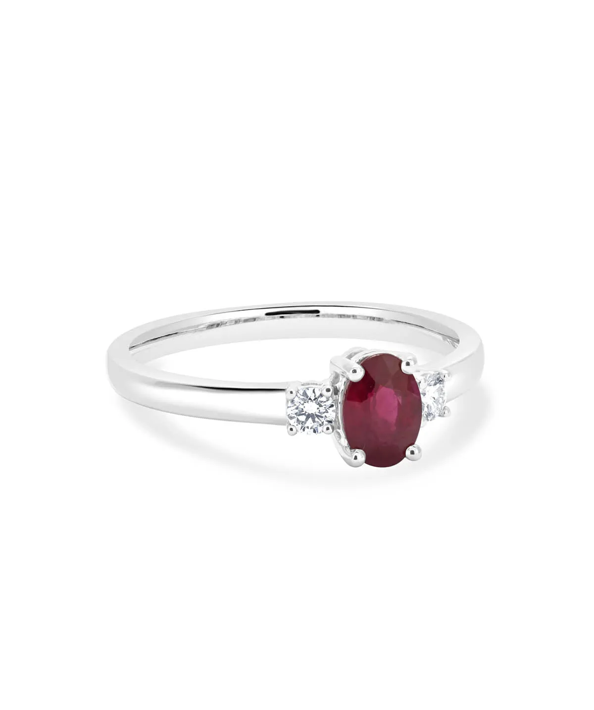 14K White Gold Ruby and Diamond Ring