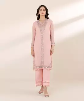 2 Piece - Embroidered Khaddi Net Suit