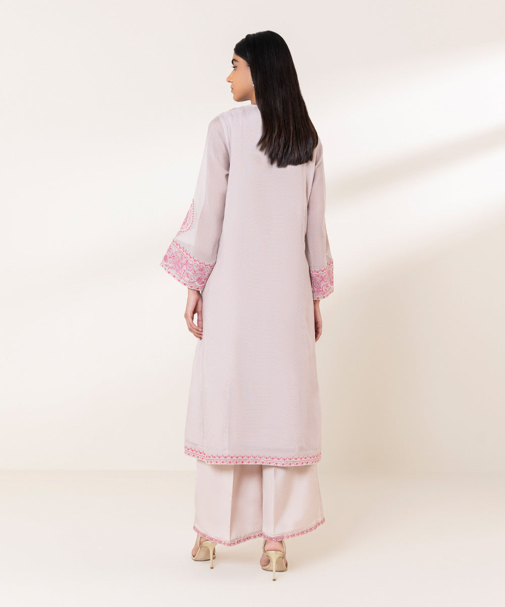 2 Piece - Embroidered Khaddi Net Suit