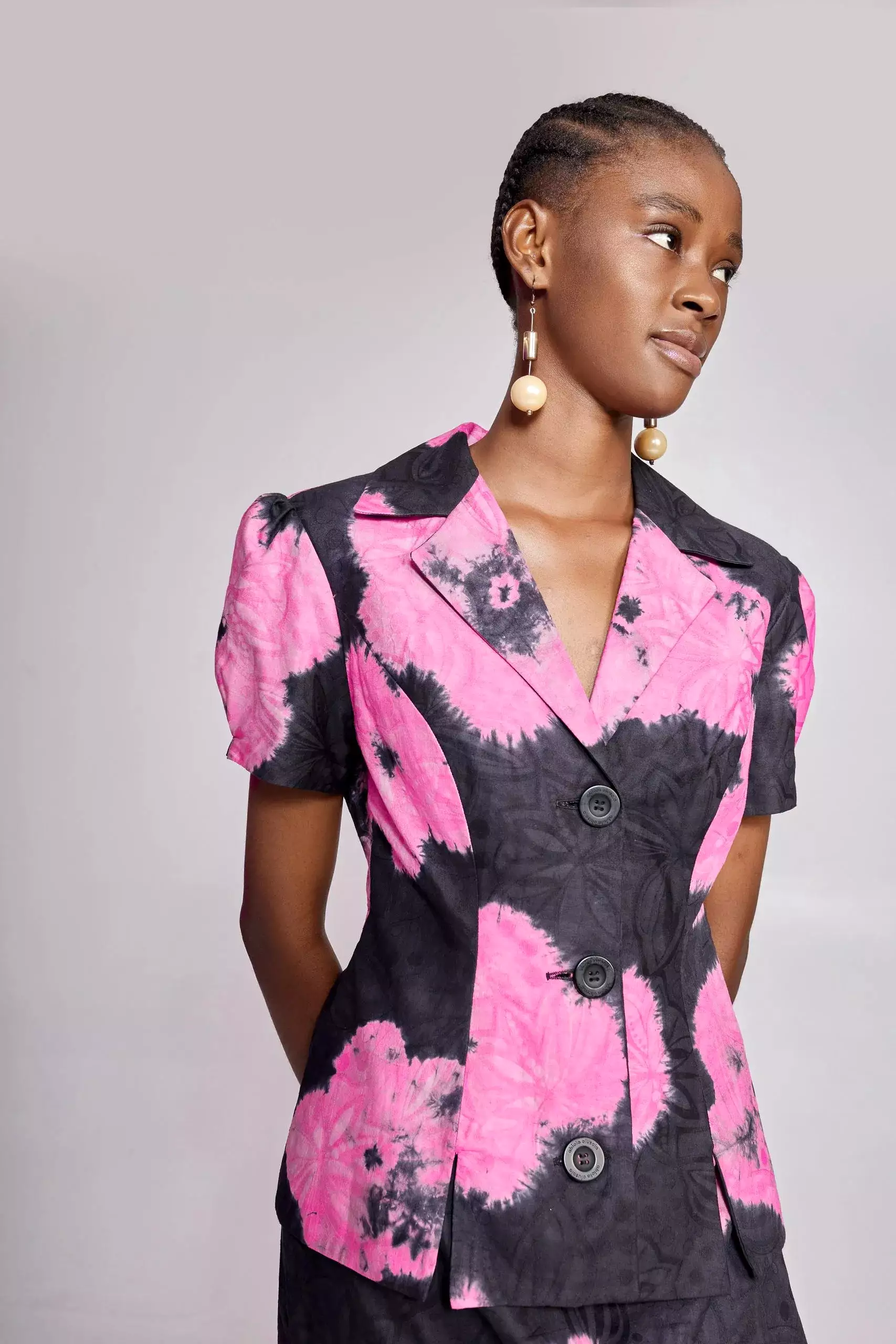 Abiola Olusola HAND-DYED FLORAL PRINT LOU SKIRT SUIT