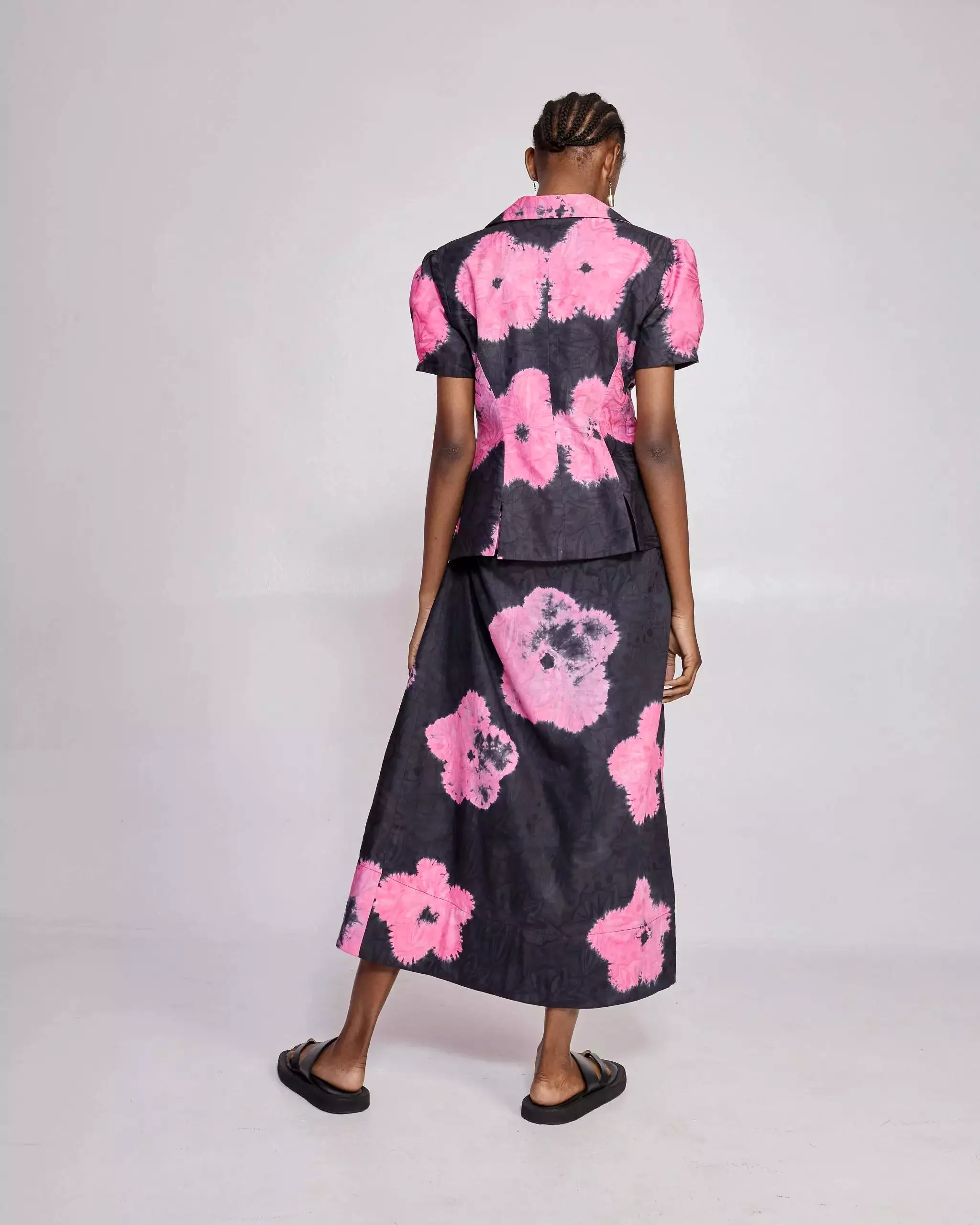 Abiola Olusola HAND-DYED FLORAL PRINT LOU SKIRT SUIT