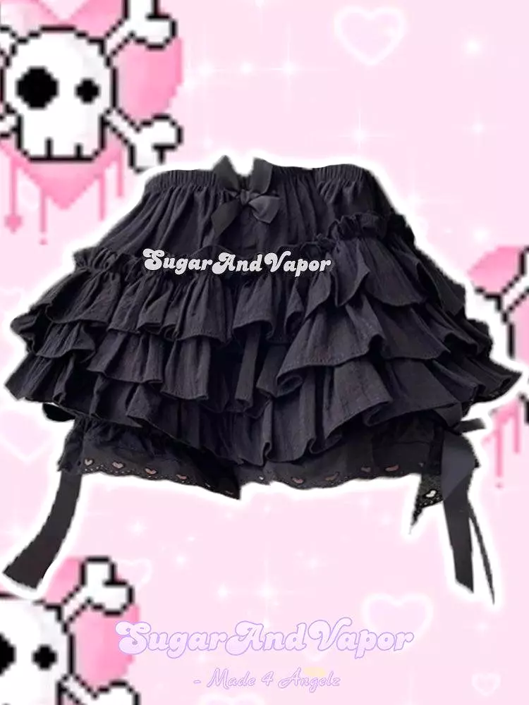 ANNA Lolita Flared Lace Mini Skirt (Skort)