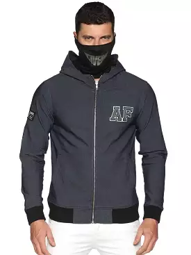 Arctic Fox Male Denim Black sweatshirts with Integrated Mask & Hoodies