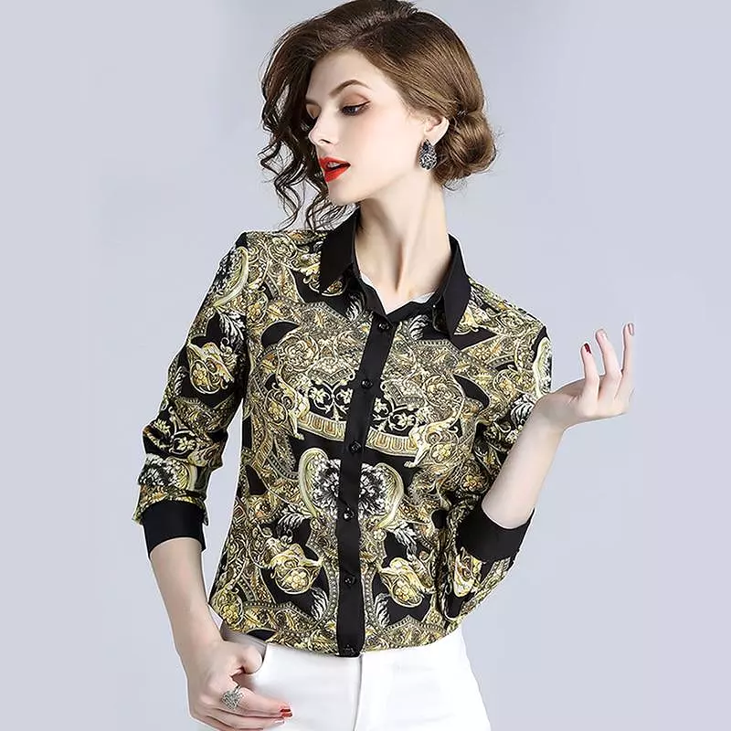 Black Floral Women Shirt