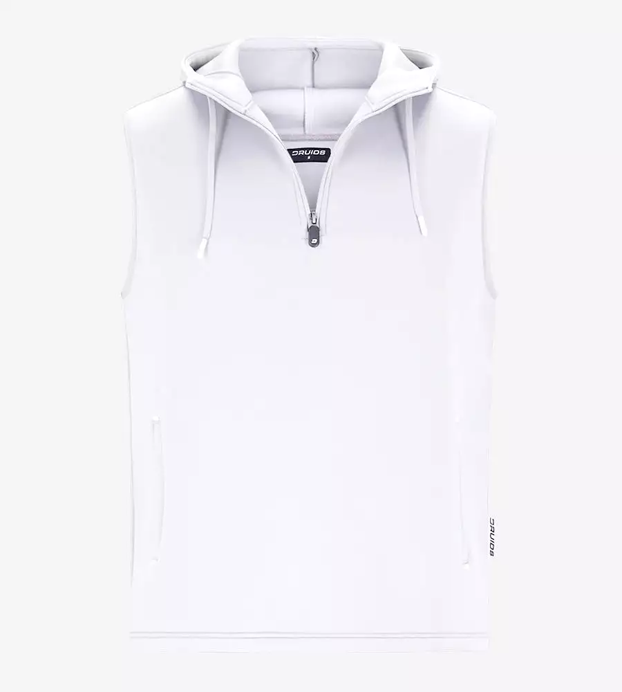 BLAZE SLEEVELESS HOODIE - WHITE