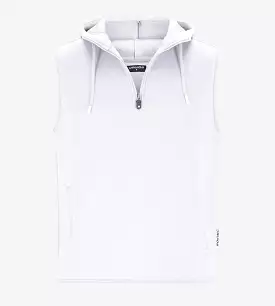 BLAZE SLEEVELESS HOODIE - WHITE