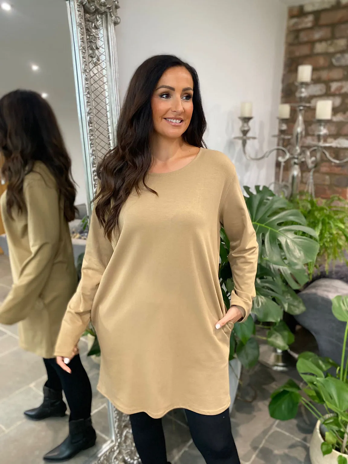 Camel Longline Pocket Top Jessy