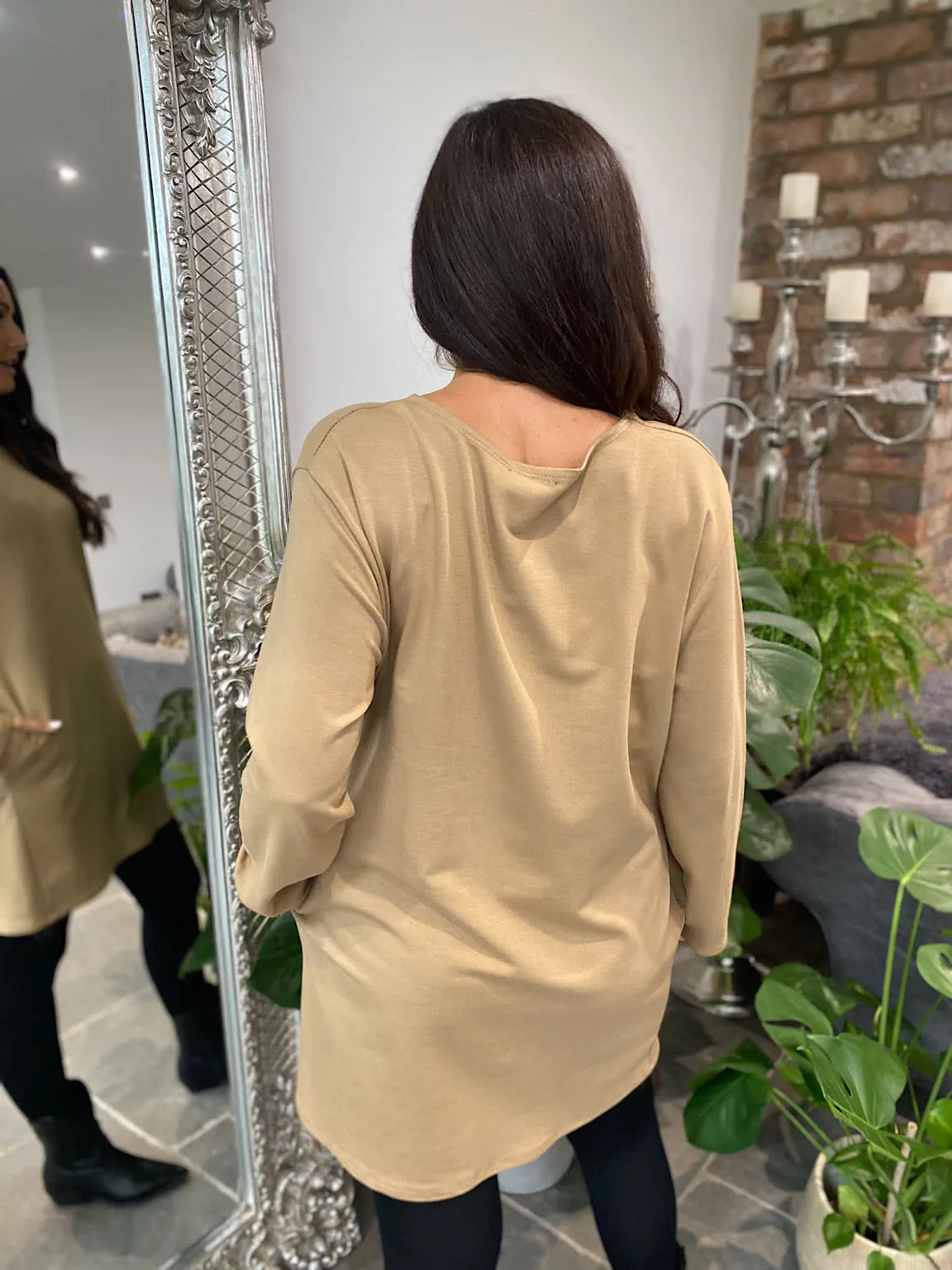 Camel Longline Pocket Top Jessy