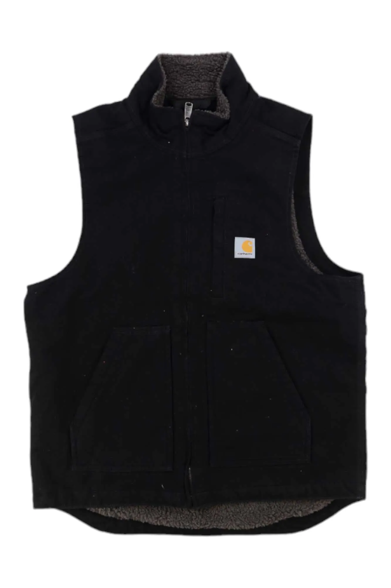 Carhartt Mens Washed Duck Sherpa-Lined Mockneck Vest