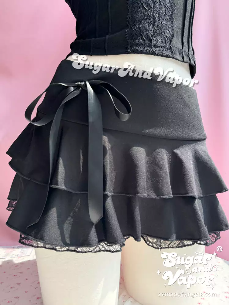 Celestia Dark Doll Ruffled Mini Skirt