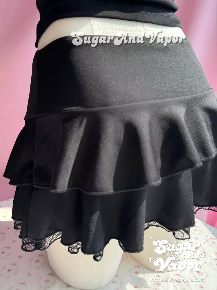 Celestia Dark Doll Ruffled Mini Skirt