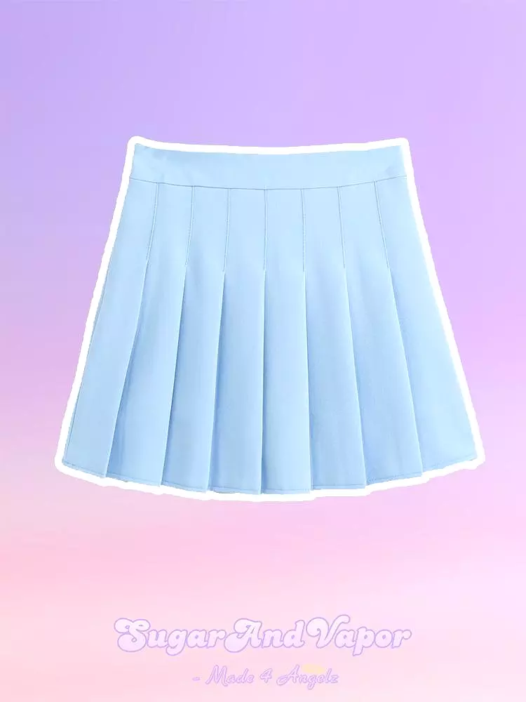 CHER Girly Pure Color Pleated Tennis Skirt