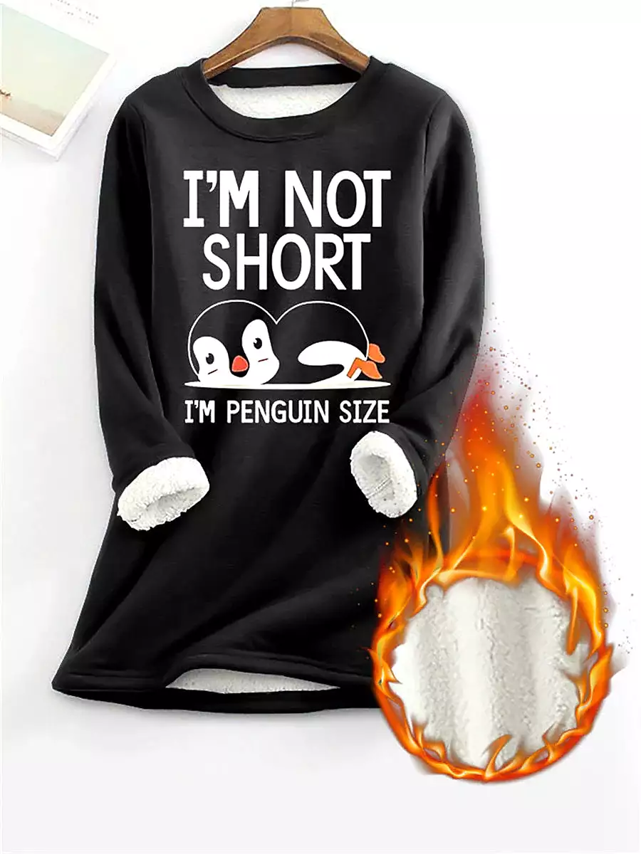 Cozy Thermal Shirt with Penguin Design for Women: Stylish Comfort for Fall and Winter