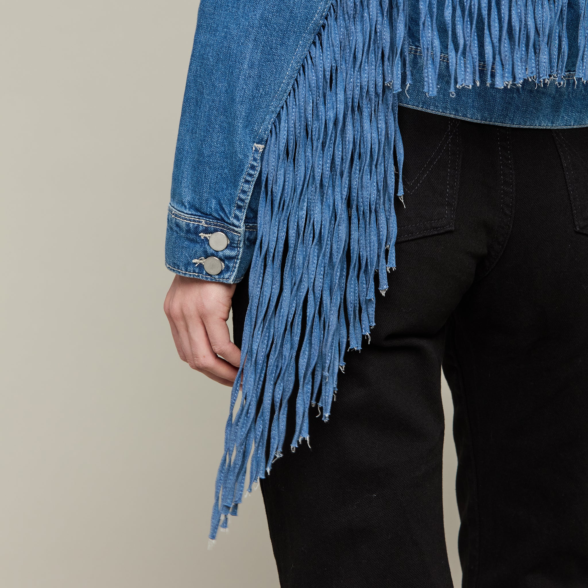 Denim Fringe Jacket :: Denim