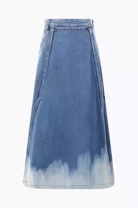 denim wide skirt pants