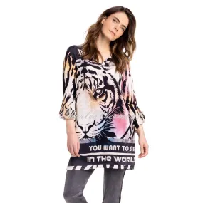 Doris Streich Animal Print Tunic Blouse - Style 253152-42