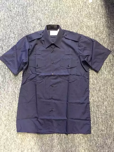 Fire Arms Navy Men’s Short Sleeve Shirt, epaulette slides (Used – Grade A)