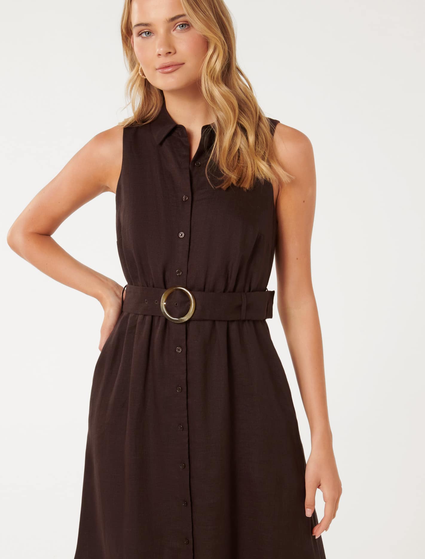 Gabbriette Button Down Midi Dress