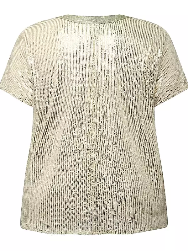 Glamorous Sequined Plus Size Shirt Blouse for Women