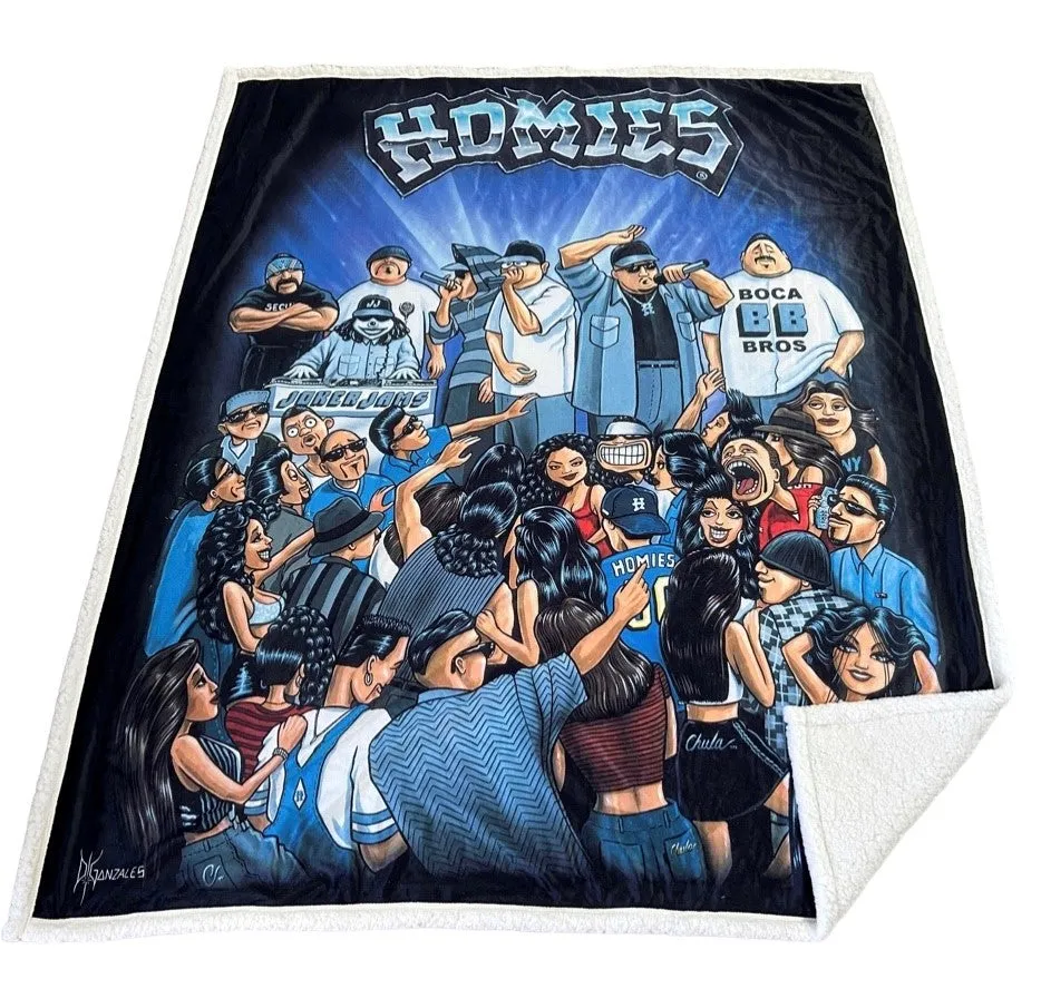 HOMIES - Sherpa RECORD PARTY - 50 x 60 Throw Blanket