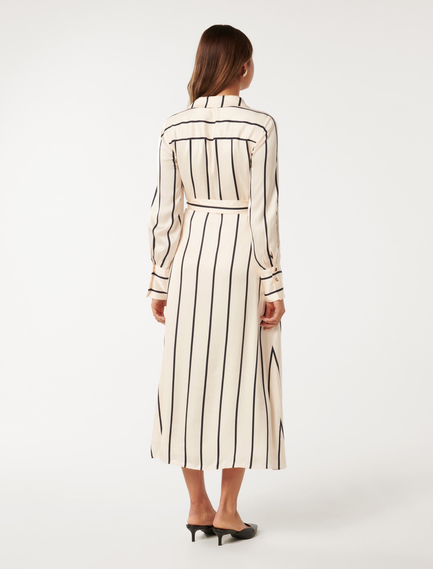 Janine Satin Shirt Midi Dress