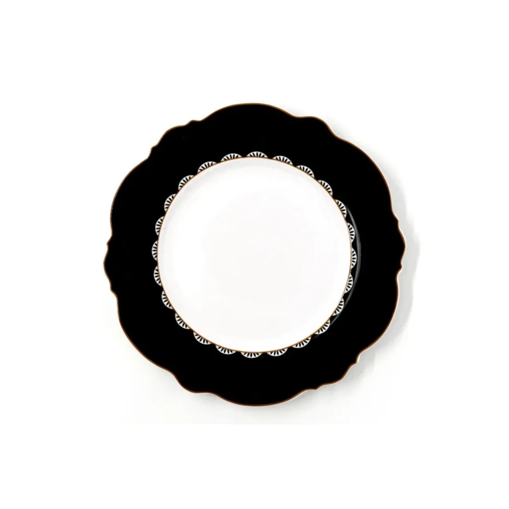 Jenna Clifford -7232 Black Rose Dinner Plate (Set Of 4)