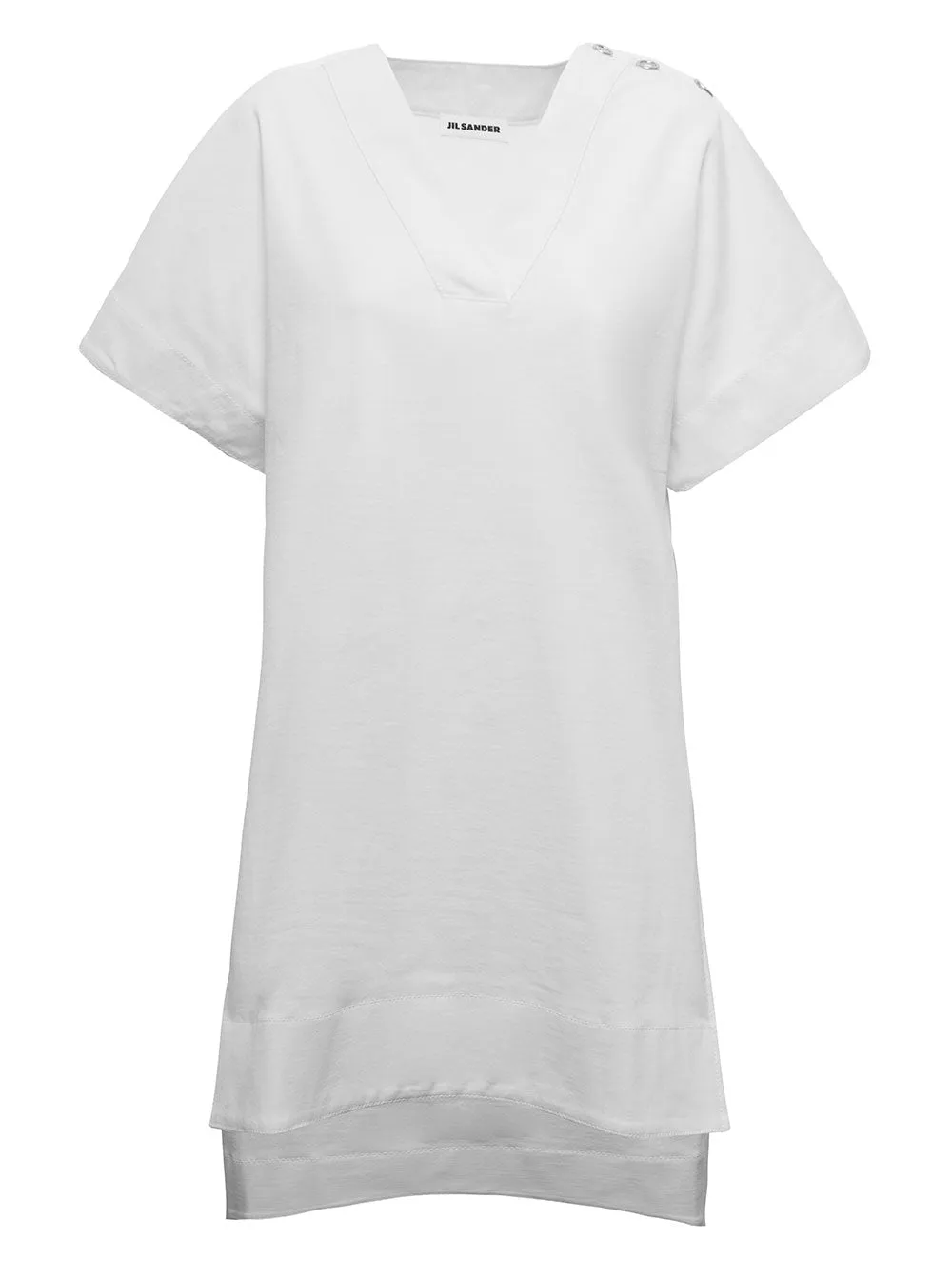 Jil Sander Button Embellished Longline T-Shirt