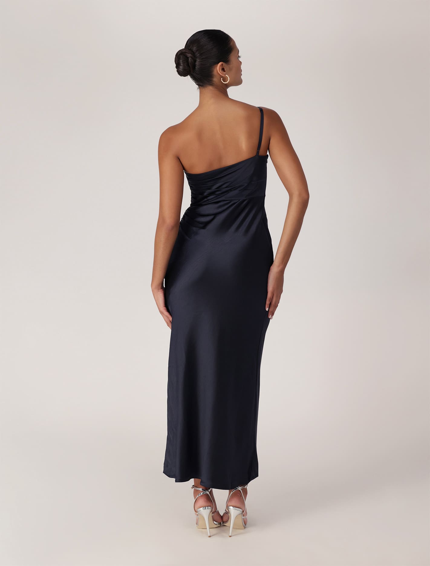 Kelly One Shoulder Satin Maxi Dress