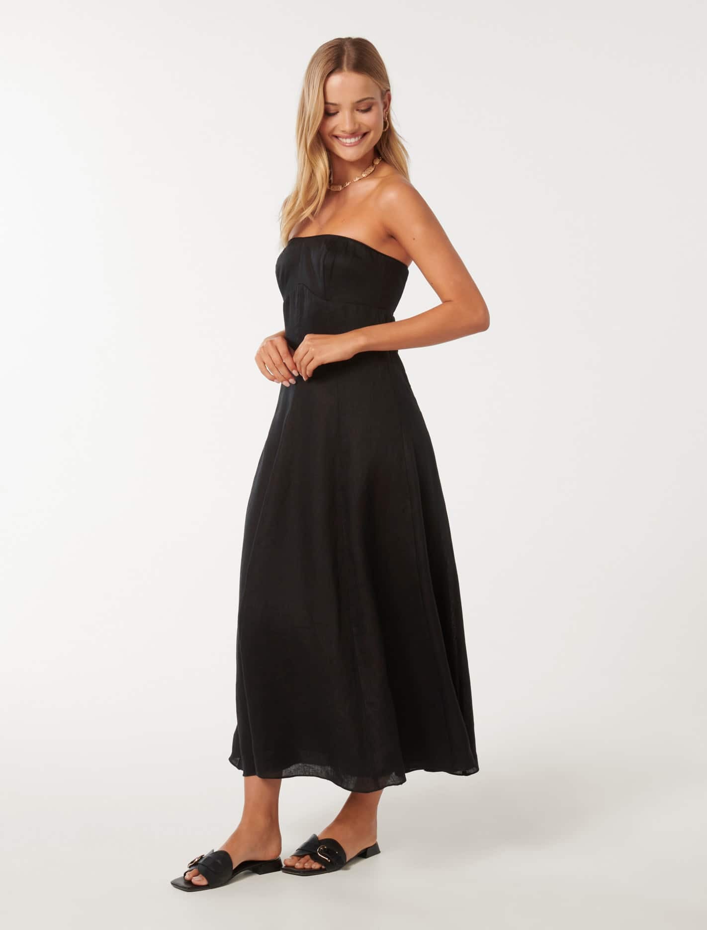 Kimberly Strapless Midi Dress