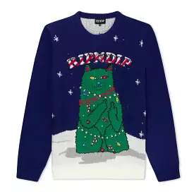 Litmas Tree Light Up Knit Sweater (Navy)