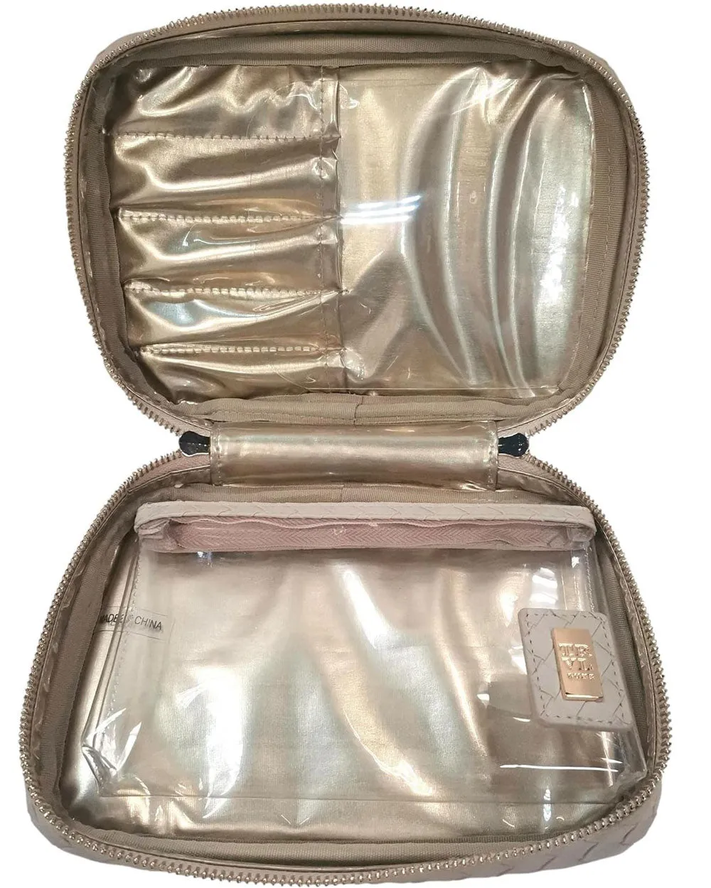 Luxe Zip Around Cosmetic Case in Bisque