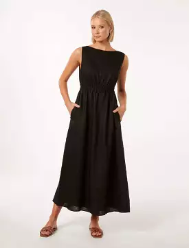 Margot Shirred Waist Midi Dress