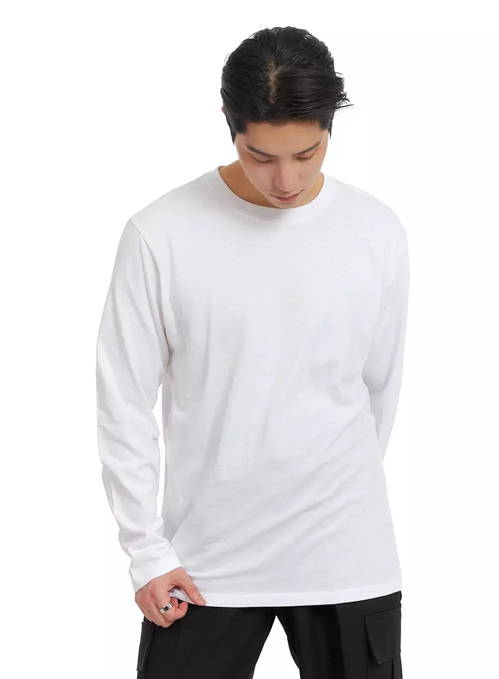 Men's Basic Cotton Long Sleeve T-Shirt IA401