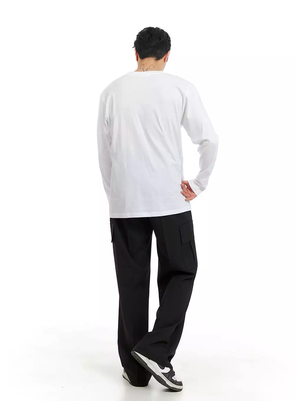 Men's Basic Cotton Long Sleeve T-Shirt IA401