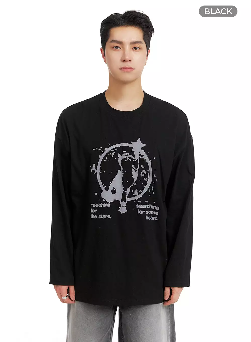 Men's Cotton Graphic Long Sleeve T-Shirt IA401