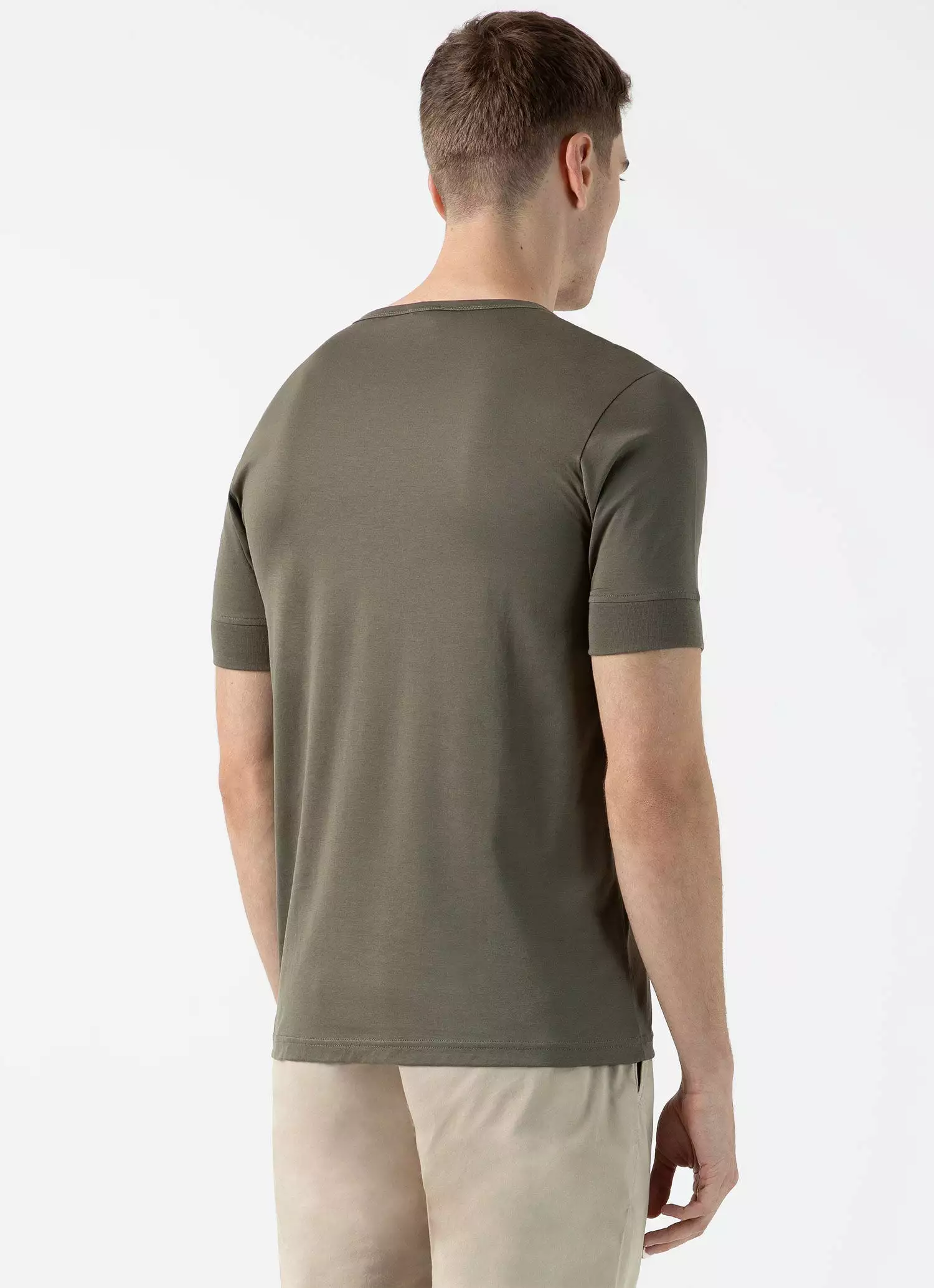 Men's Henley T-shirt in Khaki