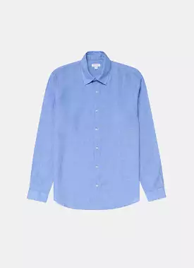 Men's Linen Shirt in Cool Blue