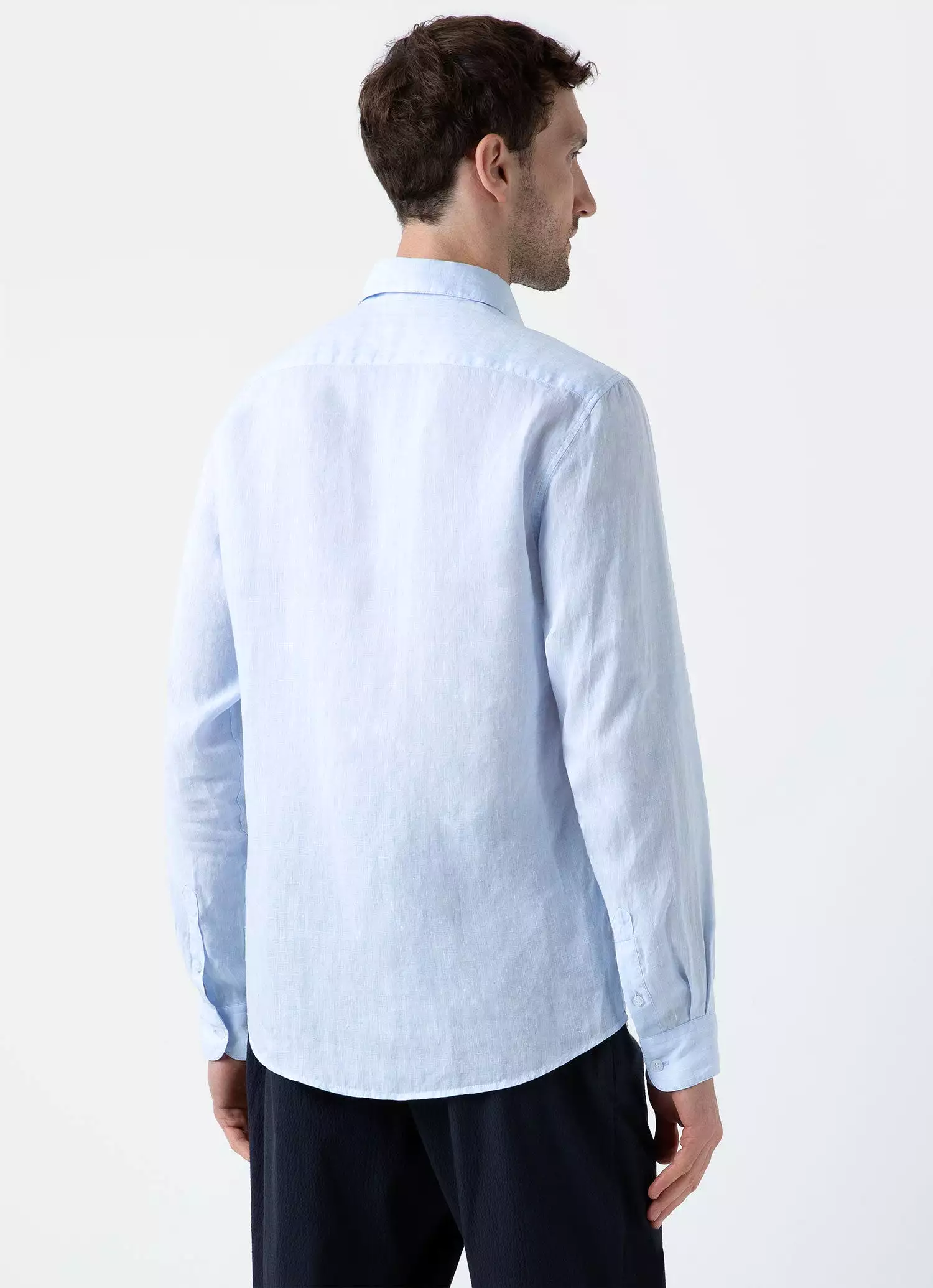 Men's Linen Shirt in Light Blue