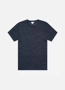 Men's Linen T-shirt in Navy Melange