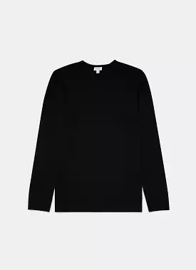 Men's Long Sleeve Waffle T-shirt in Black