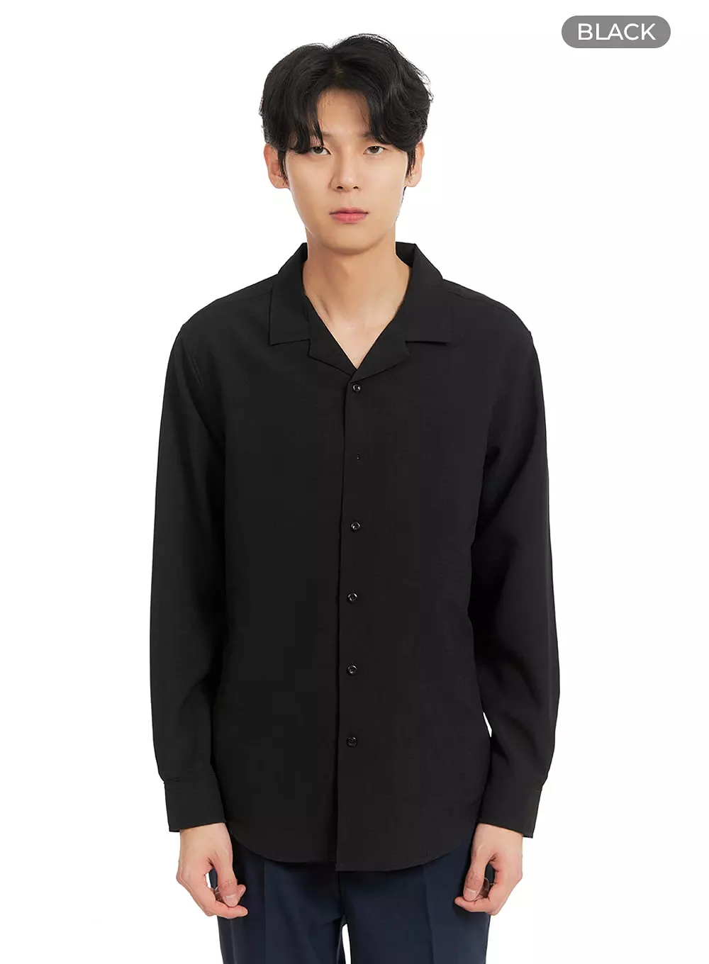 Men's Open Collar Buttoned Shirt IA401