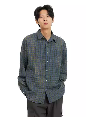 Men's Plaid Textured Shirt IA402