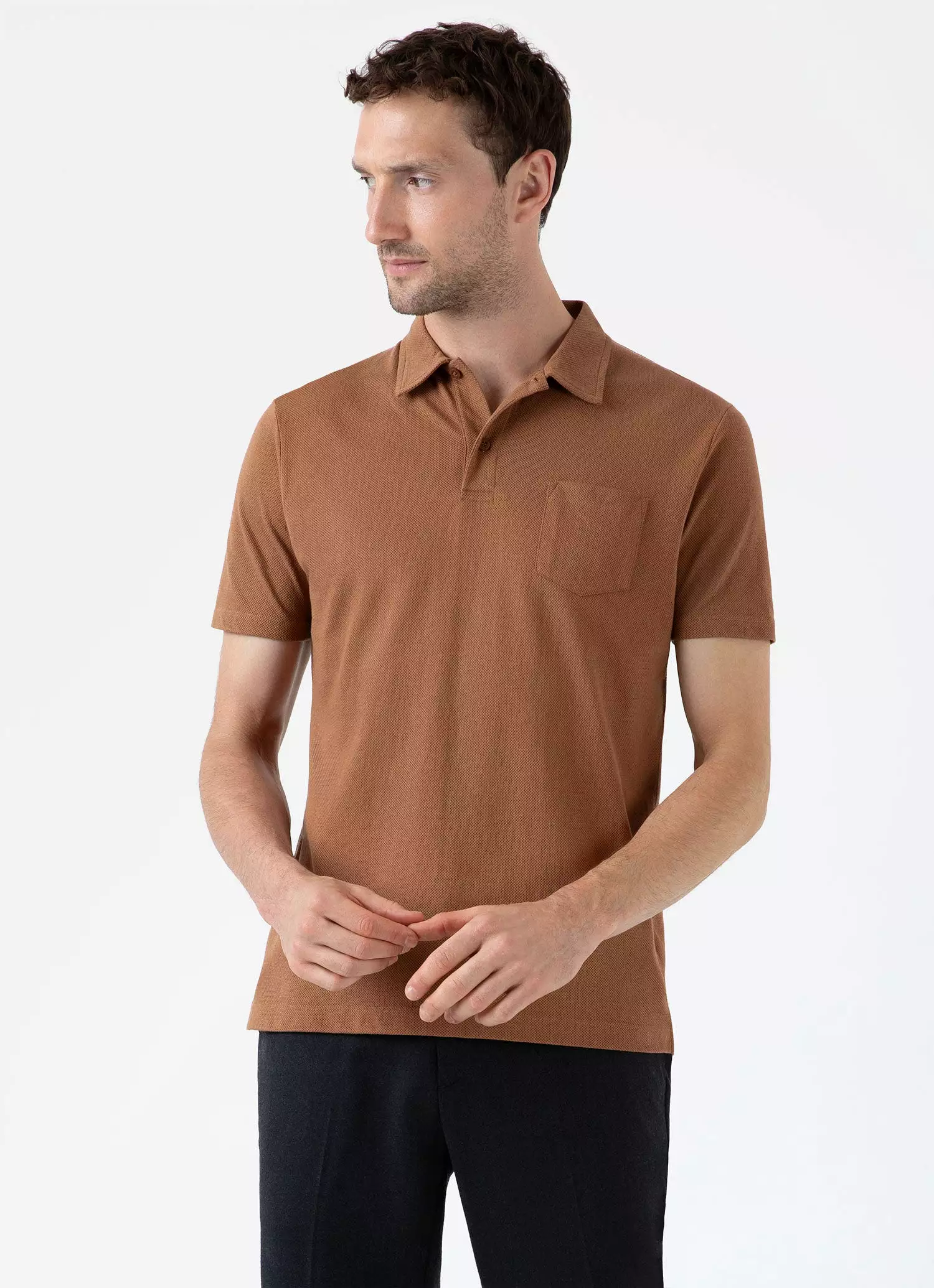 Men's Riviera Polo Shirt in Dark Camel