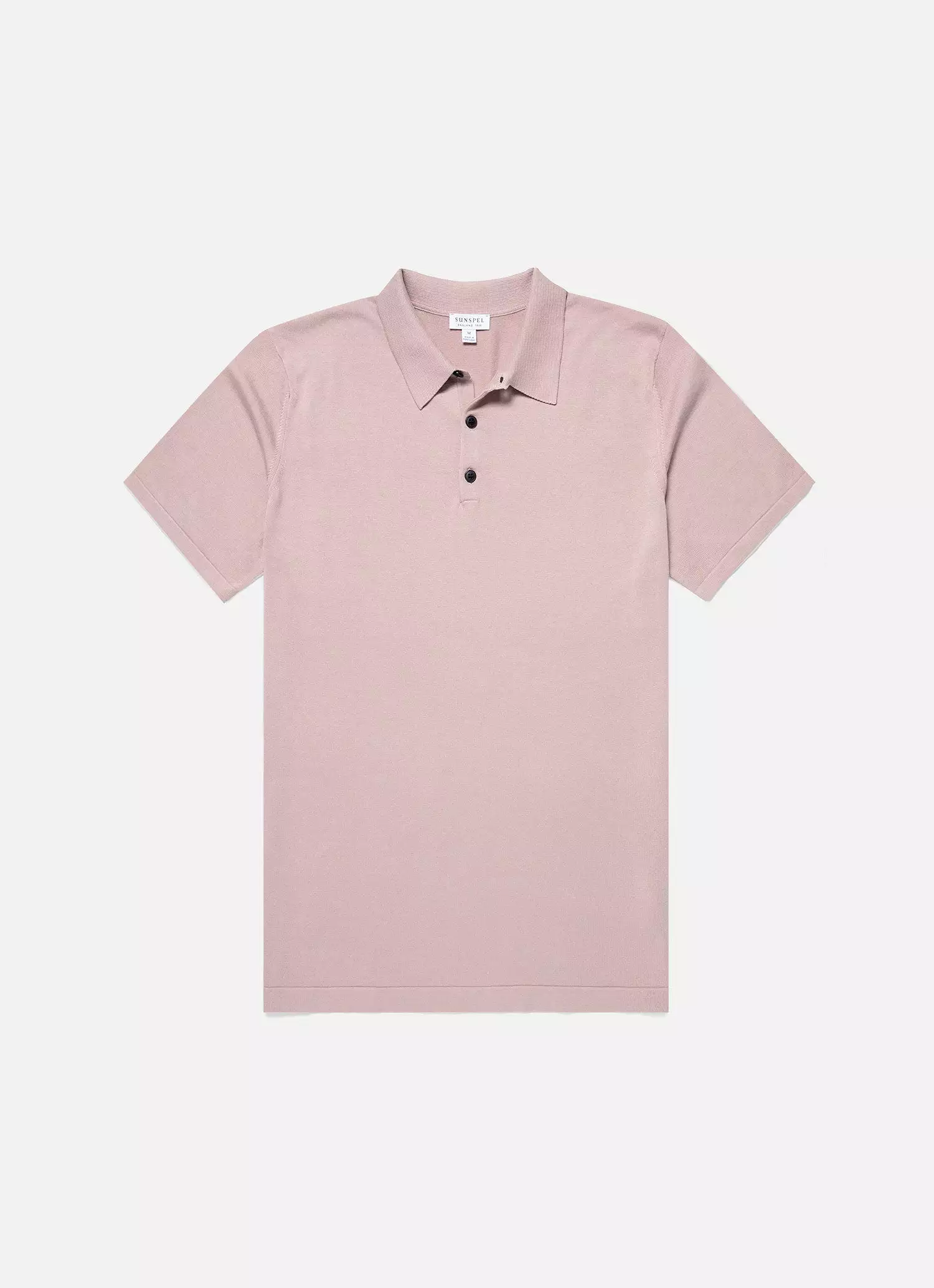 Men's Sea Island Cotton Polo Shirt in Pale Pink