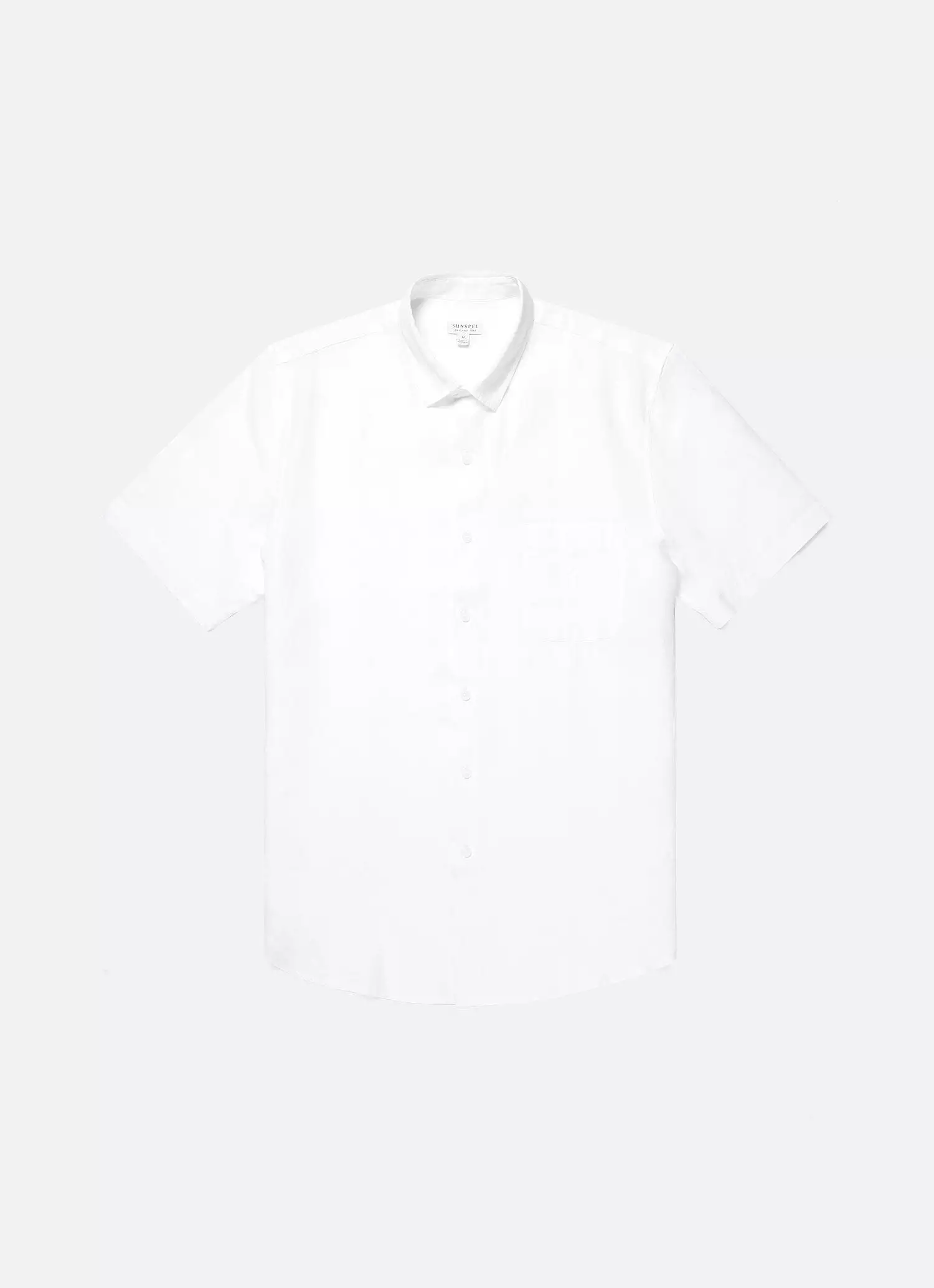 Men's Short Sleeve Linen Shirt in White