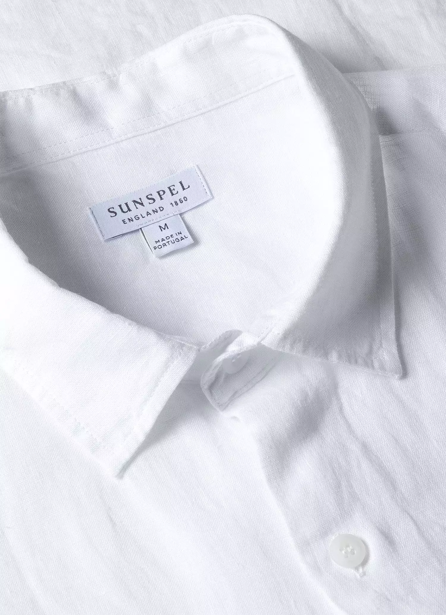 Men's Short Sleeve Linen Shirt in White