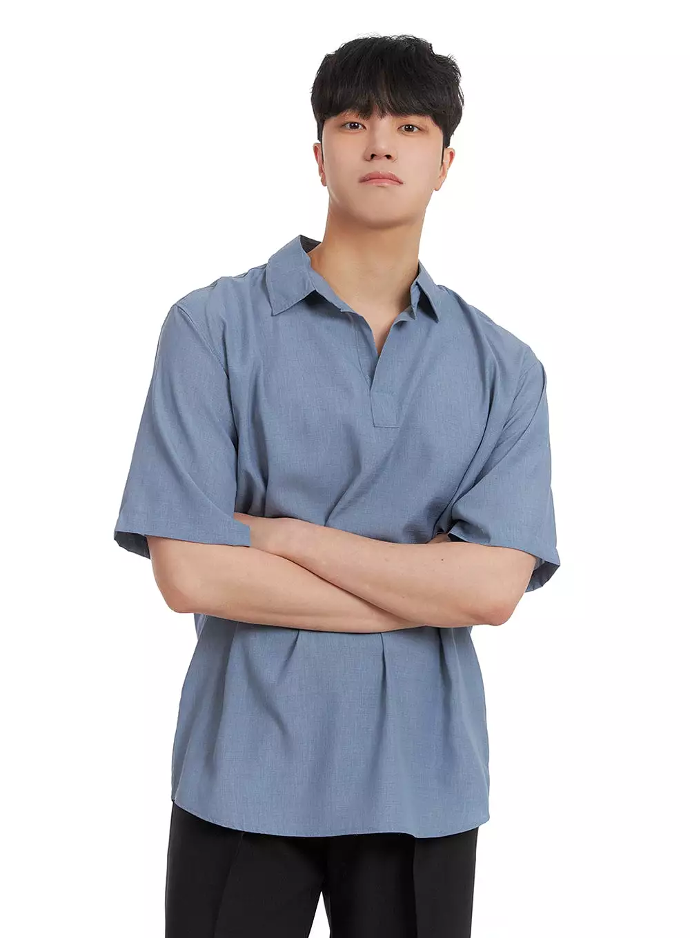 Men's Solid Collar Shirt IA402