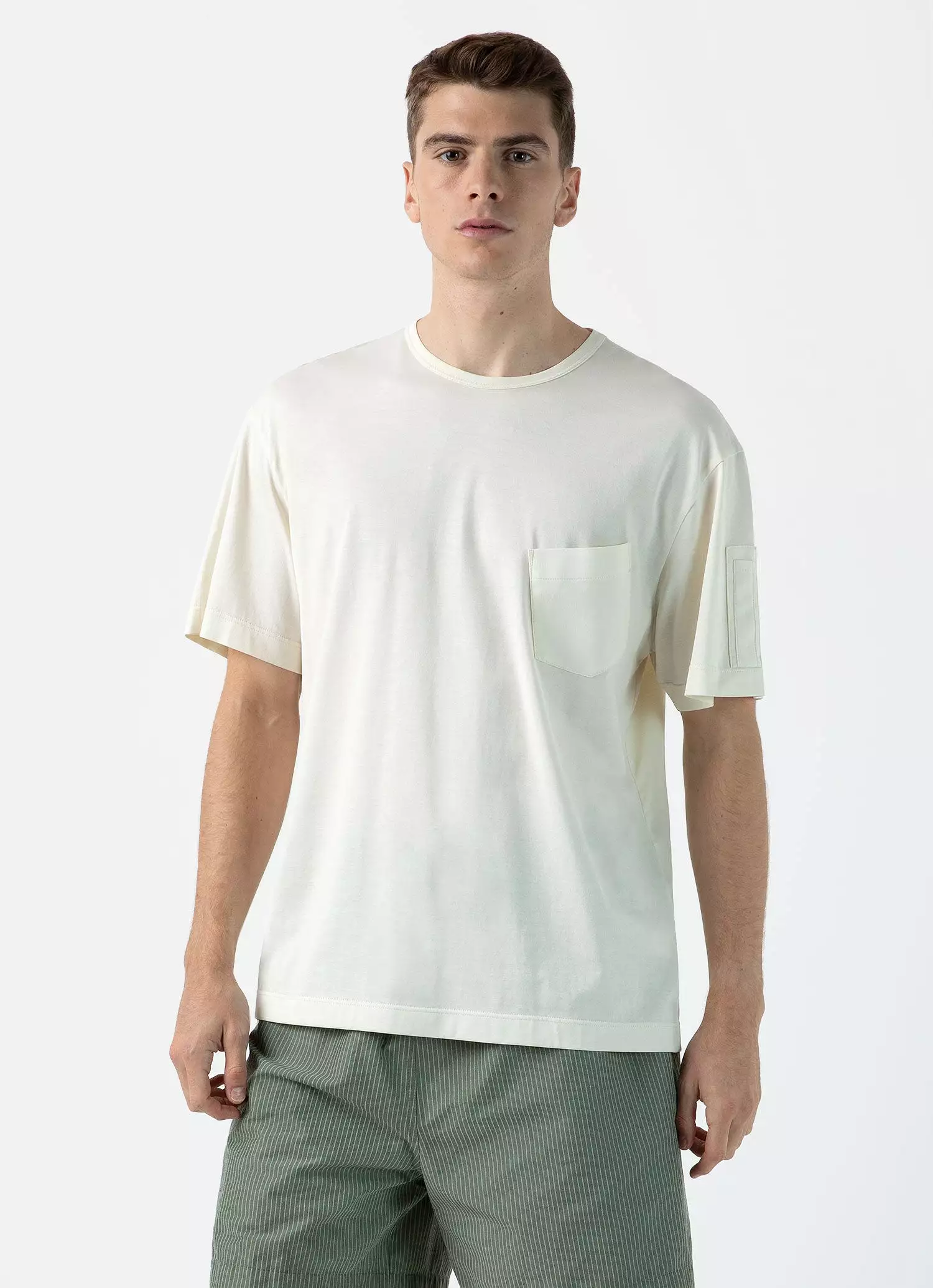 Men's Sunspel x Nigel Cabourn T-shirt in Stone White