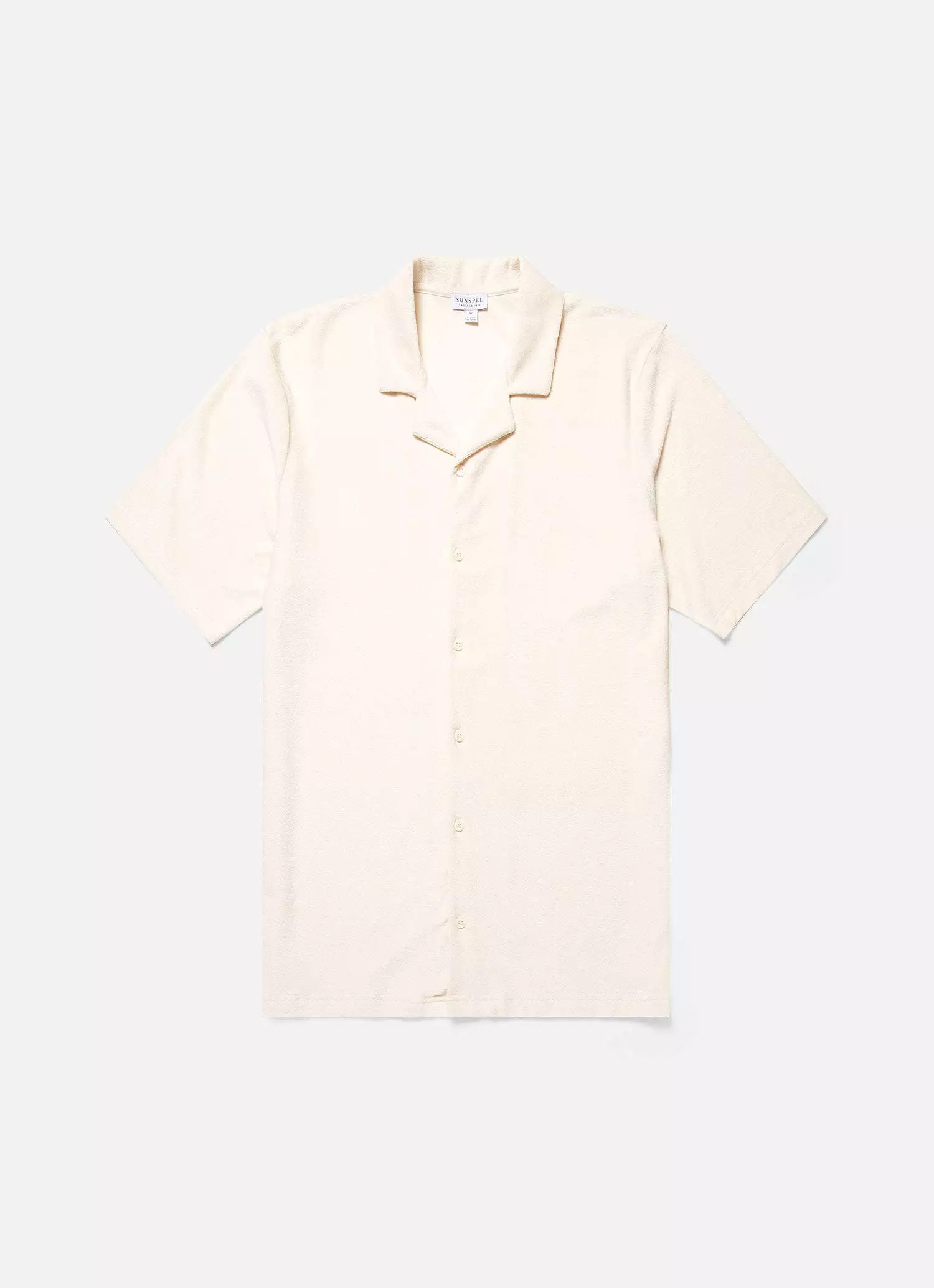 Men's Undyed Towelling Camp Collar Shirt in Undyed