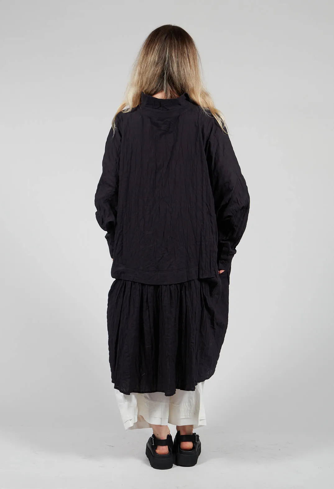 Oversized Longline Shirt in Black